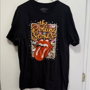 The Rolling Stones Men’s Black Tee with Graphic Design Size Large